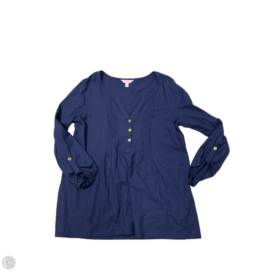 Top Long Sleeve Designer By Lilly Pulitzer In Navy, Size: L