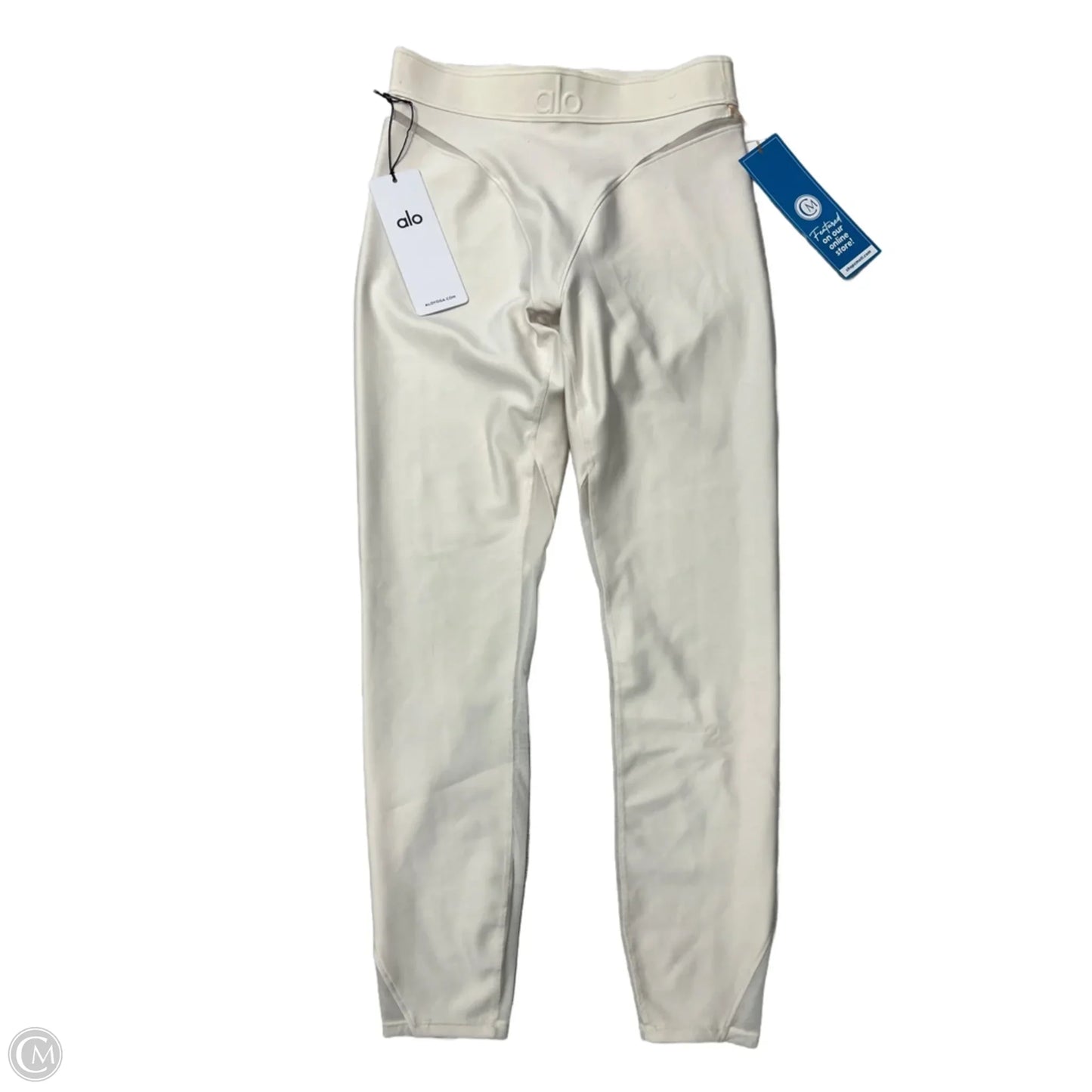 Athletic Leggings By Alo In Cream, Size: M