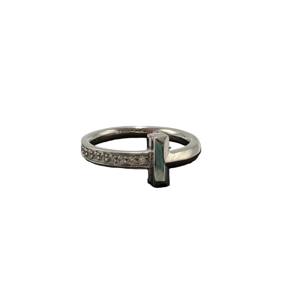 Tiffany And Company 18K T1 Luxury Ring With Diamonds, Size: 5.5
