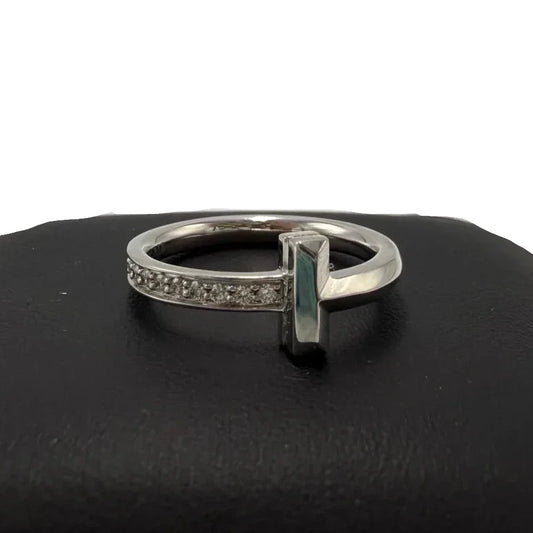 Tiffany And Company 18K T1 Luxury Ring With Diamonds, Size: 5.5