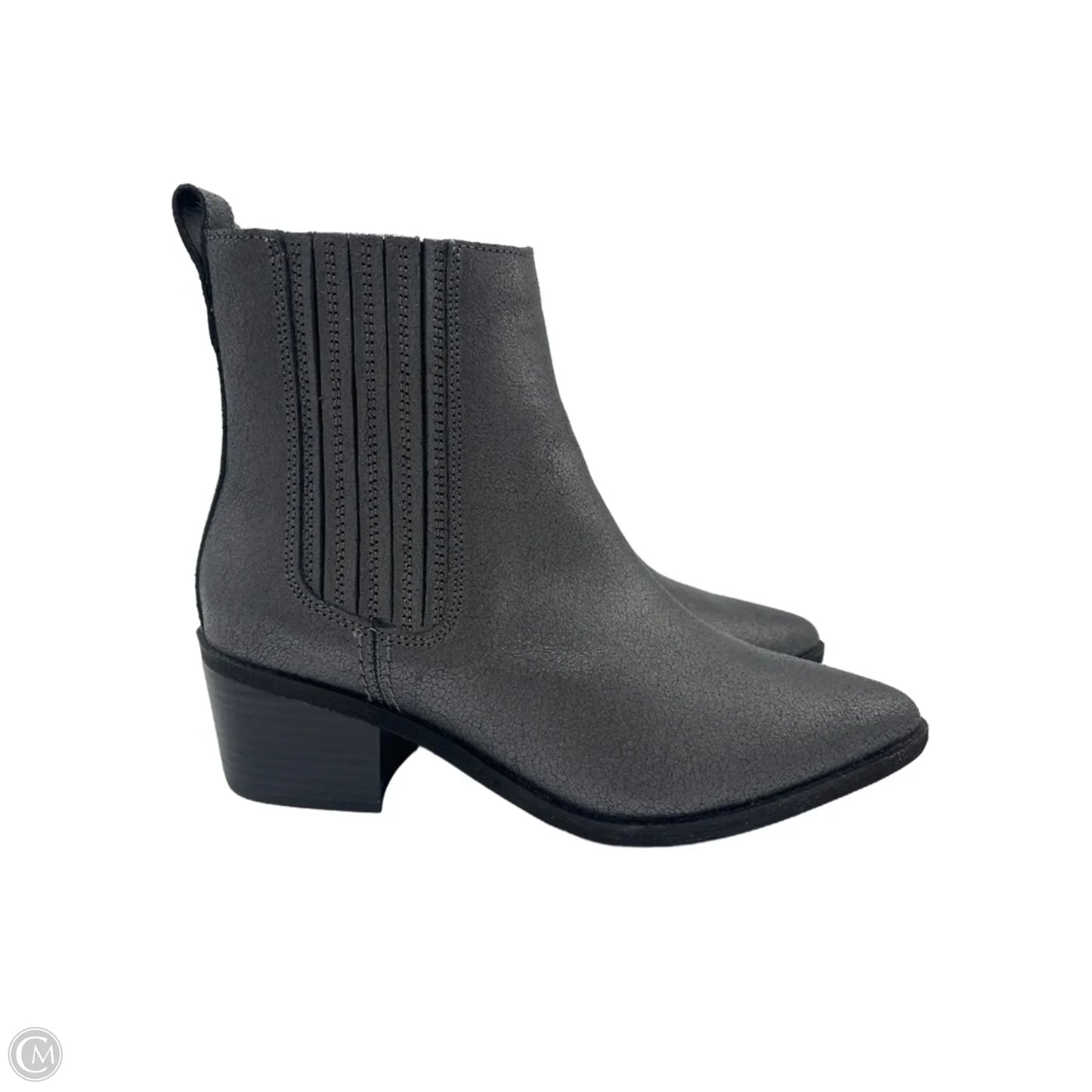 Boots Ankle Heels By Clarks In Silver, Size: 5