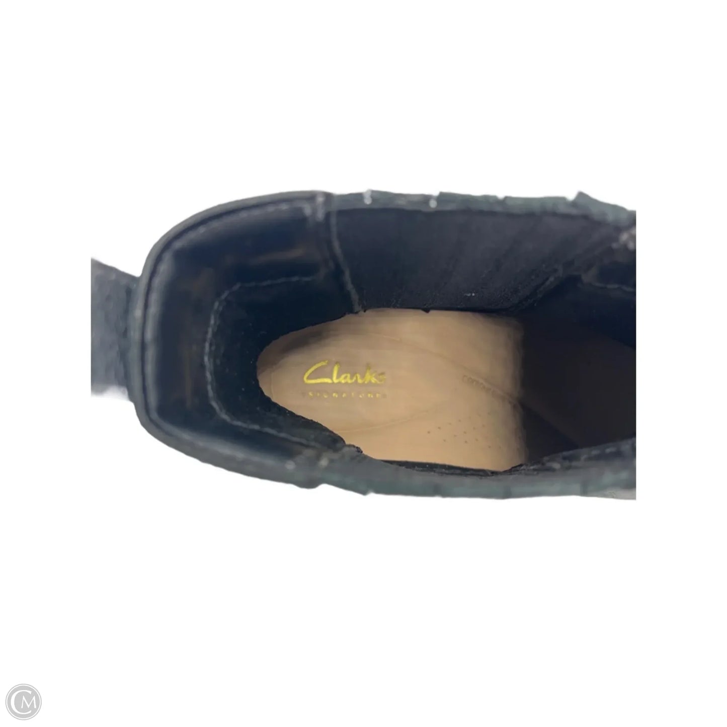 Boots Ankle Heels By Clarks In Silver, Size: 5