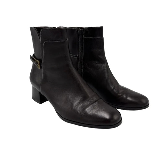 Boots Ankle Heels By Vaneli In Brown, Size: 8.5