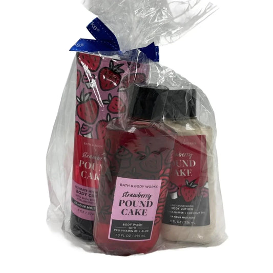 New! Strawberry Pound Cake 3pc. Fragrance Set By Bath And Body Works