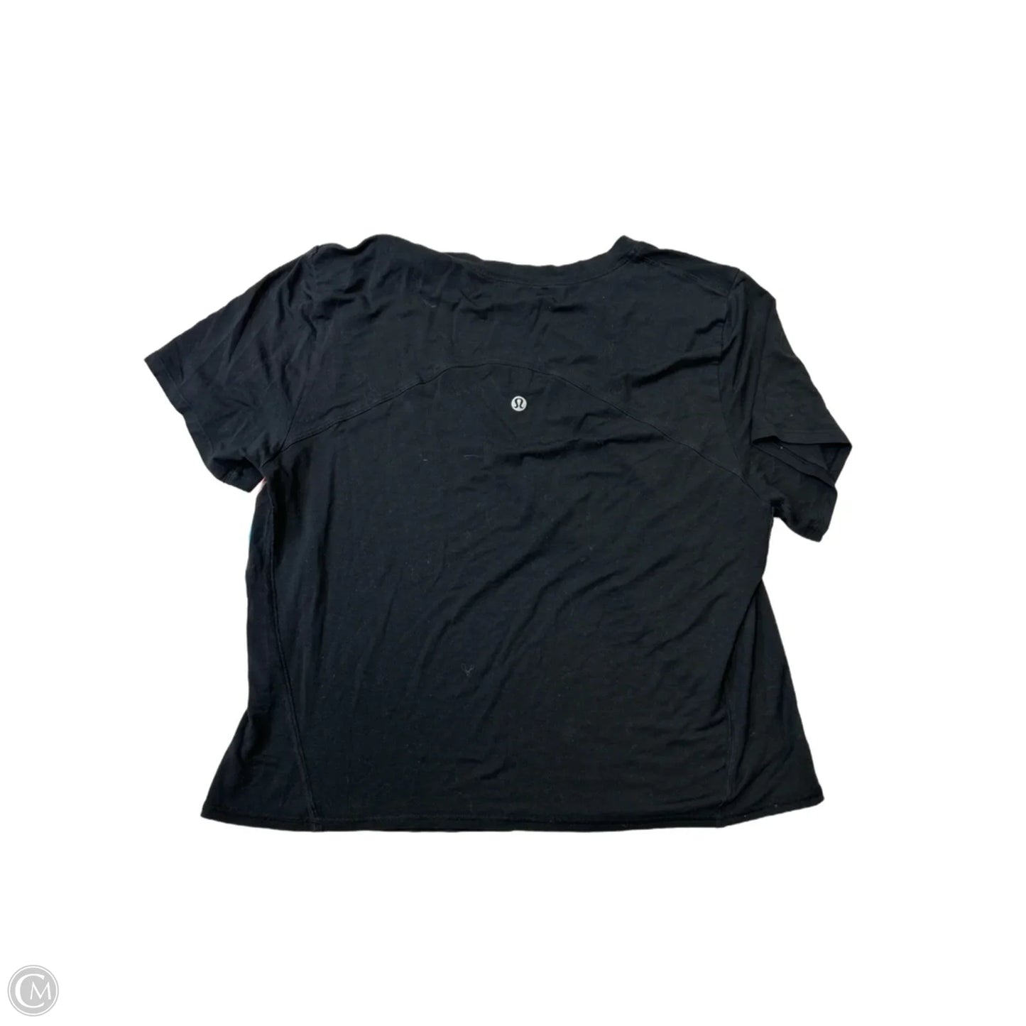 Athletic Top Short Sleeve By Lululemon In Black, Size: M