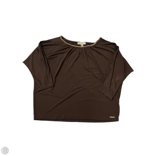 Top 3/4 Sleeve By Michael By Michael Kors In Brown, Size: Xl