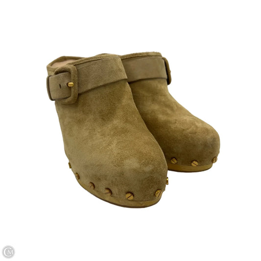 Shoes Heels Wedge By Veronica Beard In Tan, Size: 8