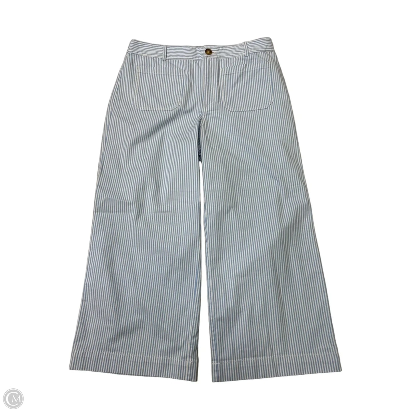 New! Pants Cropped By Loft In Striped Pattern, Size: 12