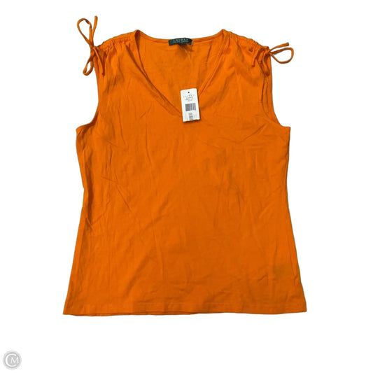 Top Sleeveless By Lauren By Ralph Lauren In Orange, Size: L
