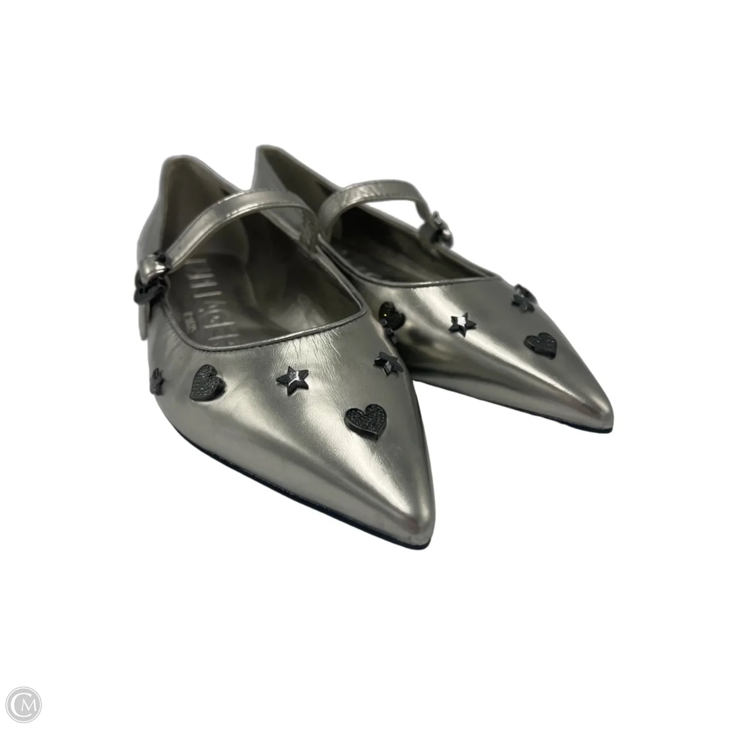 Shoes Designer By Karl Lagerfeld In Silver, Size: 7