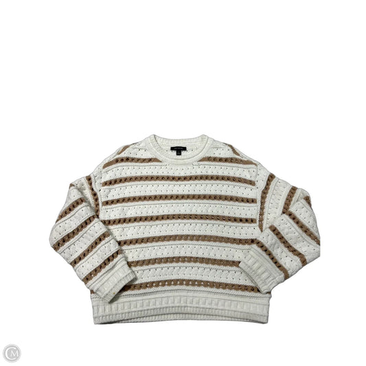Sweater By Ann Taylor In Tan & White, Size: M