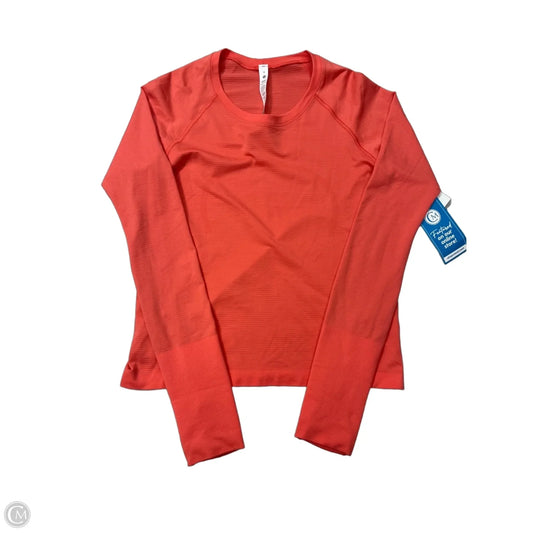 Athletic Top Long Sleeve Crewneck By Lululemon In Orange, Size: M