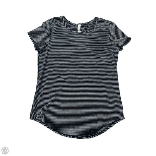 Athletic Top Short Sleeve By Lululemon In Striped Pattern, Size: S