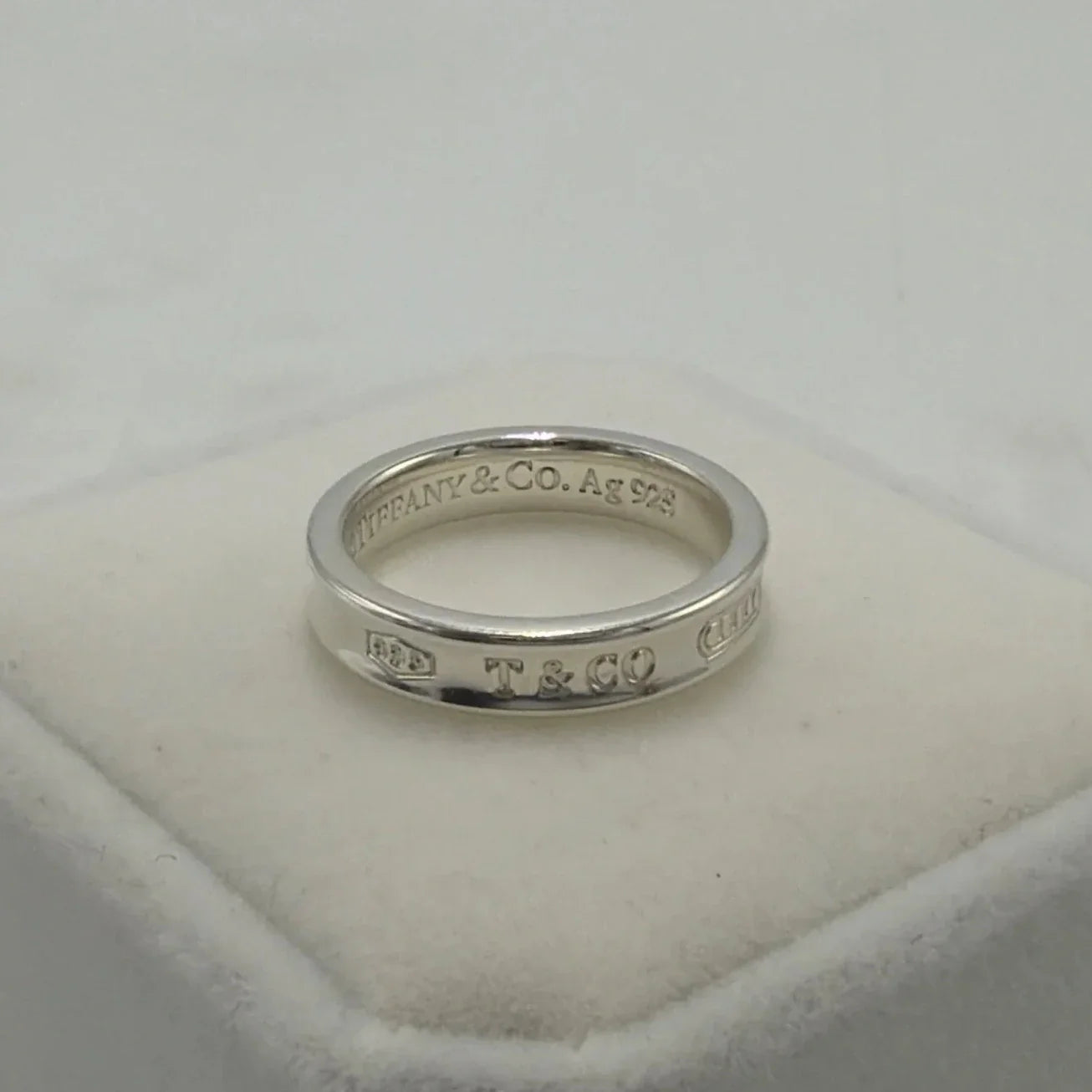 Tiffany & Company 1837 Narrow 925 Silver Ring, Size: 5.5