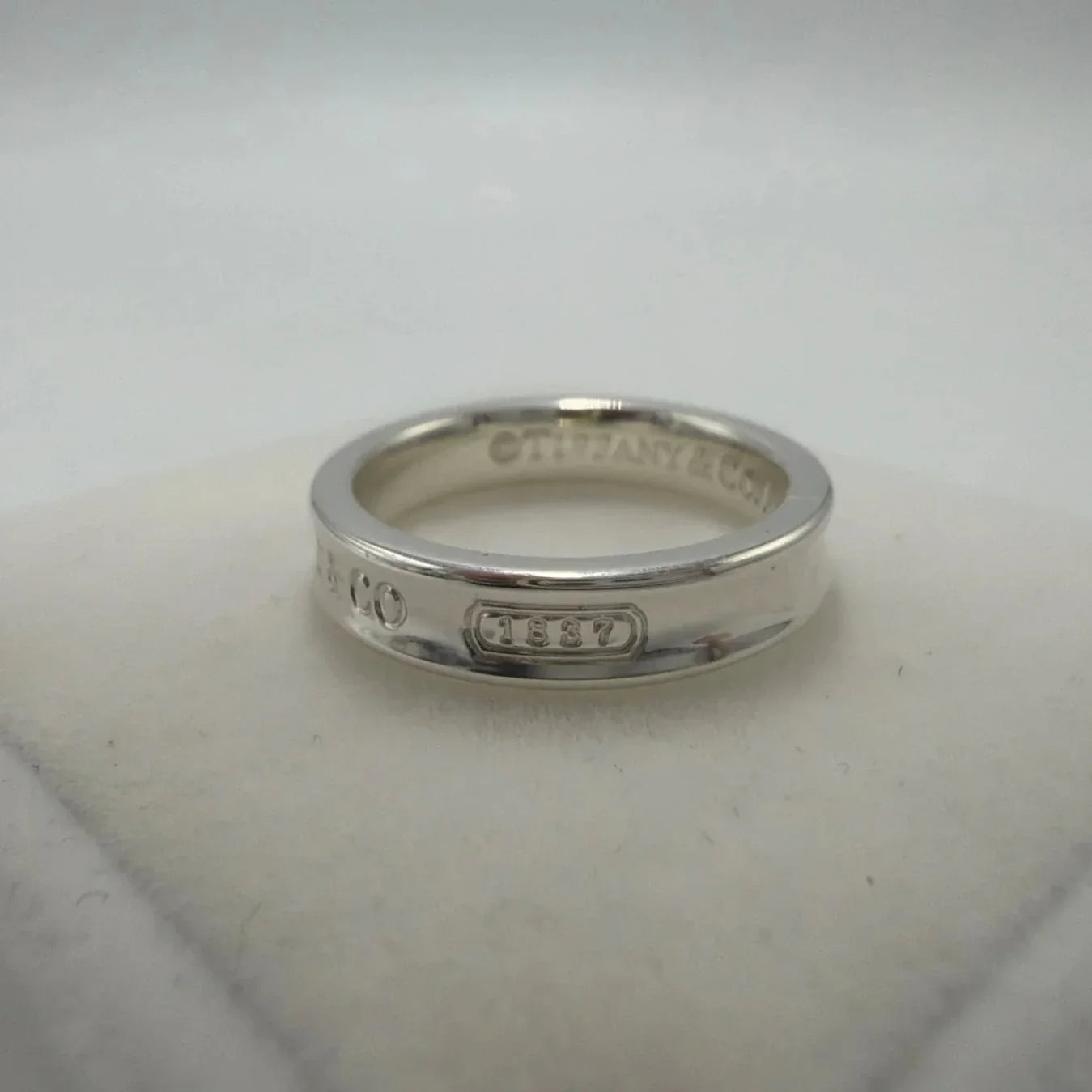 Tiffany & Company 1837 Narrow 925 Silver Ring, Size: 5.5