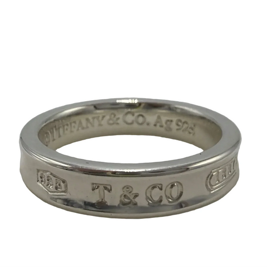 Tiffany & Company 1837 Narrow 925 Silver Ring, Size: 5.5