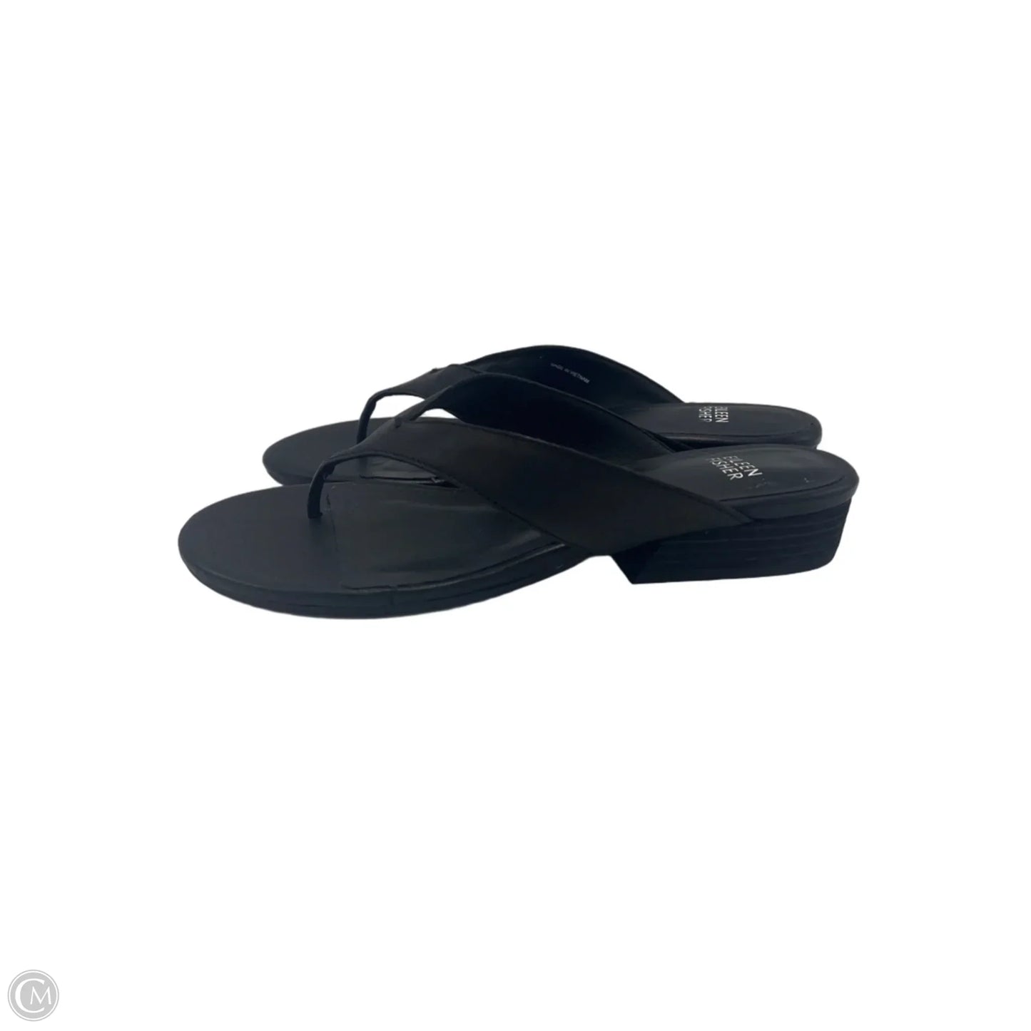 Sandals Flip Flops By Eileen Fisher In Black, Size: 8