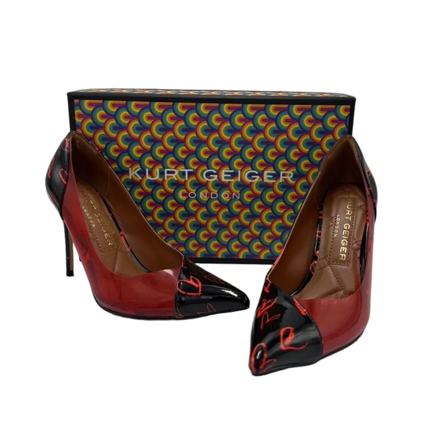 Shoes Designer By Kurt Geiger In Black & Red, Size: 6.5