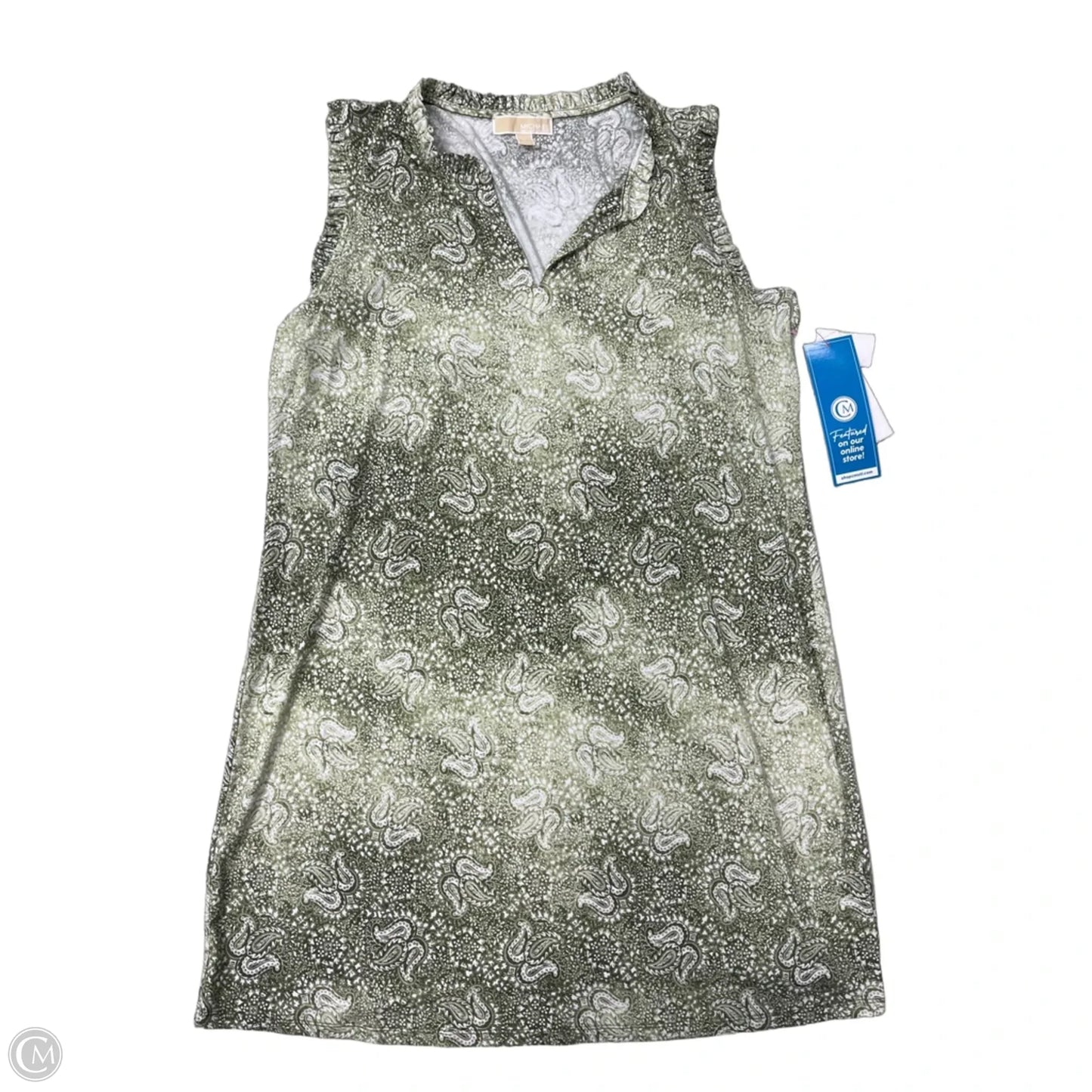 Dress Casual Short By Michael By Michael Kors In Green & White, Size: 1x