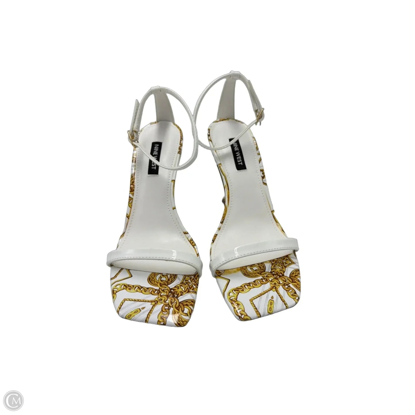 Shoes Heels Stiletto By Nine West In Gold & White, Size: 7.5