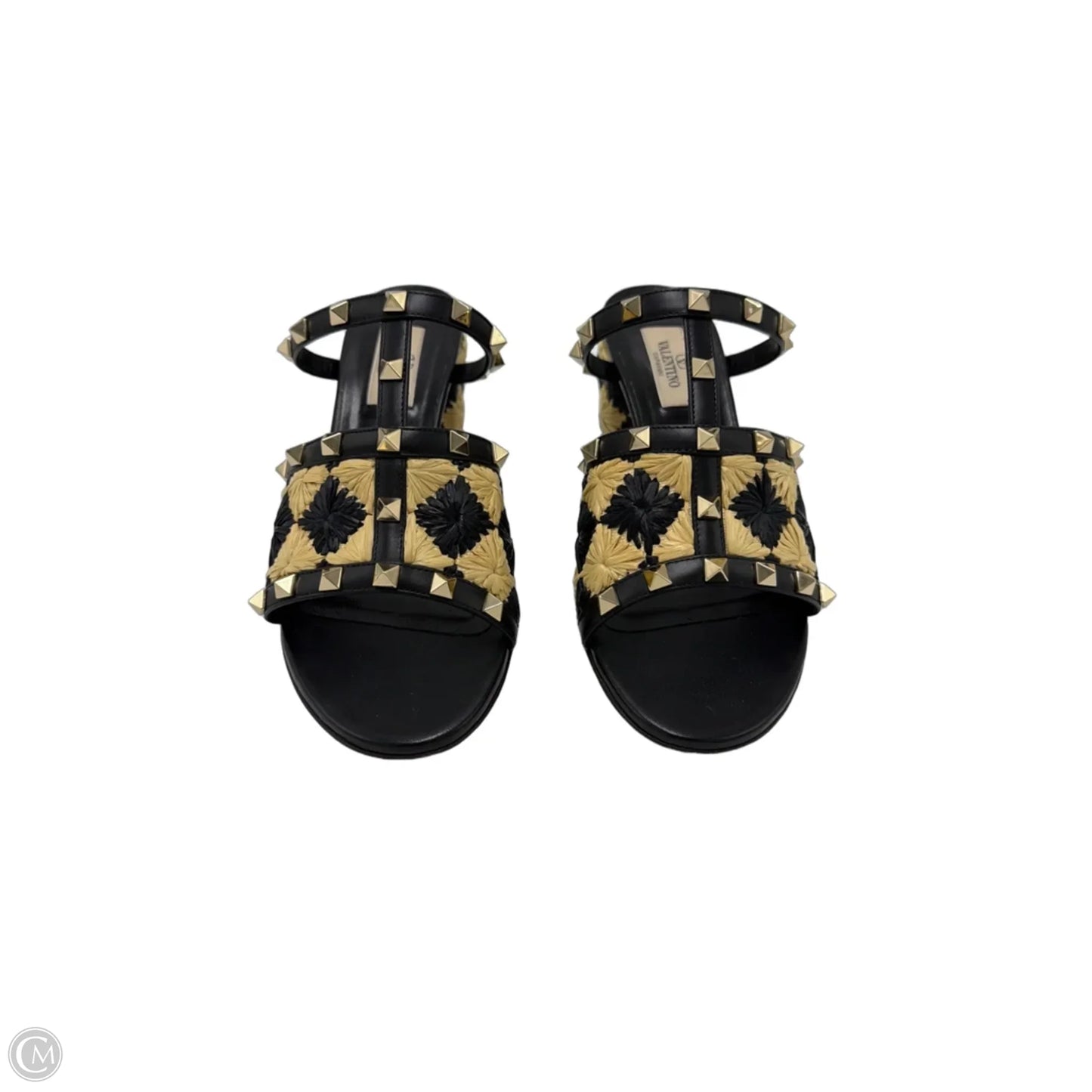 Valentino-Garavani Rockstud Raffia Luxury Heels , Size: 8 (38)
