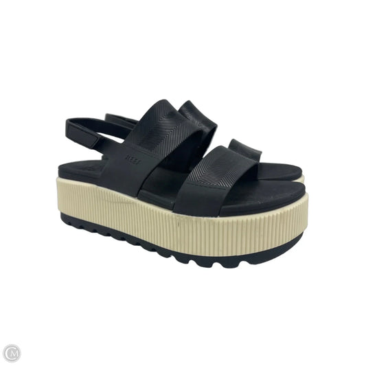 Sandals Heels Platform By Reef In Black, Size: 8