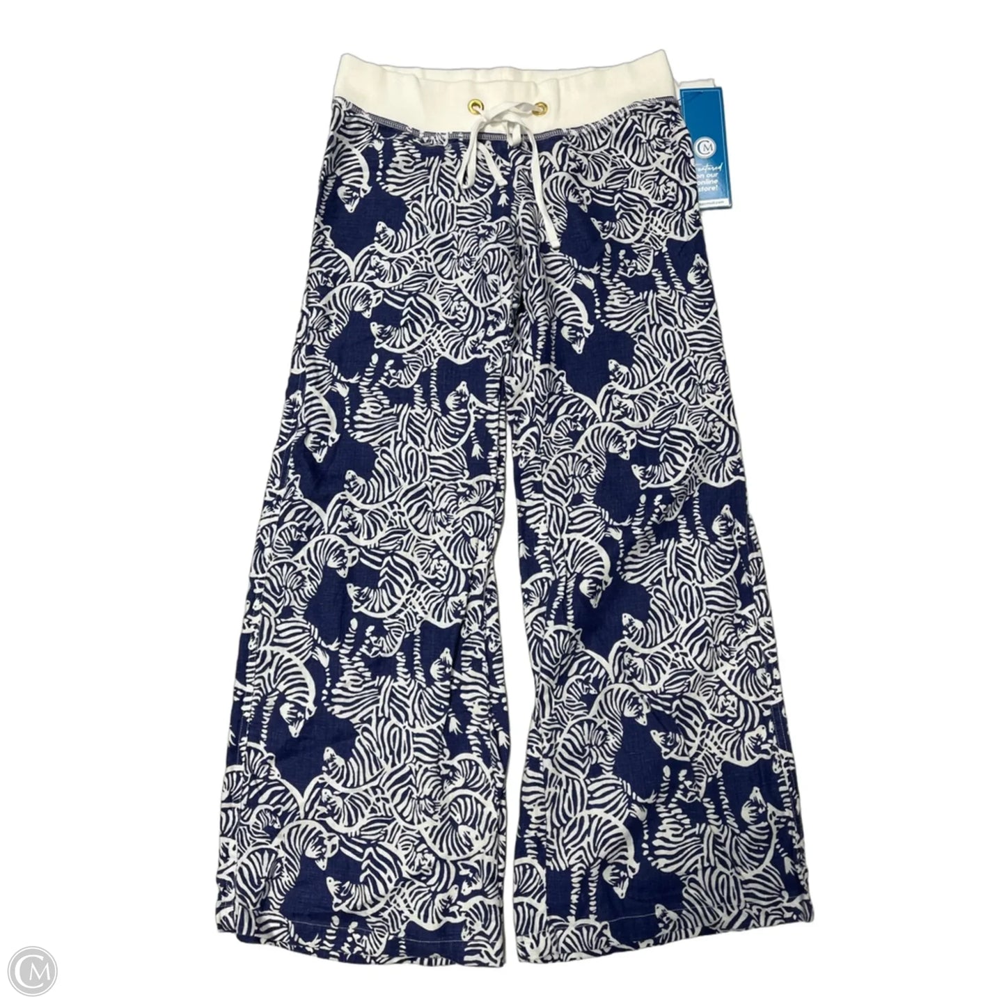 Pants Designer By Lilly Pulitzer In Blue & White, Size: M