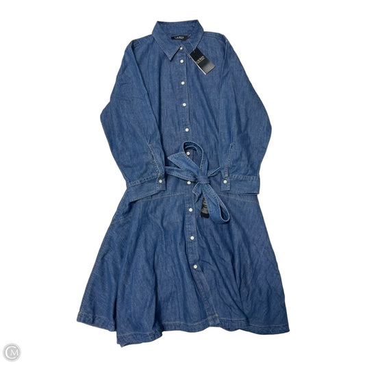 New! Dress Casual Midi By Lauren By Ralph Lauren In Blue Denim, Size: L