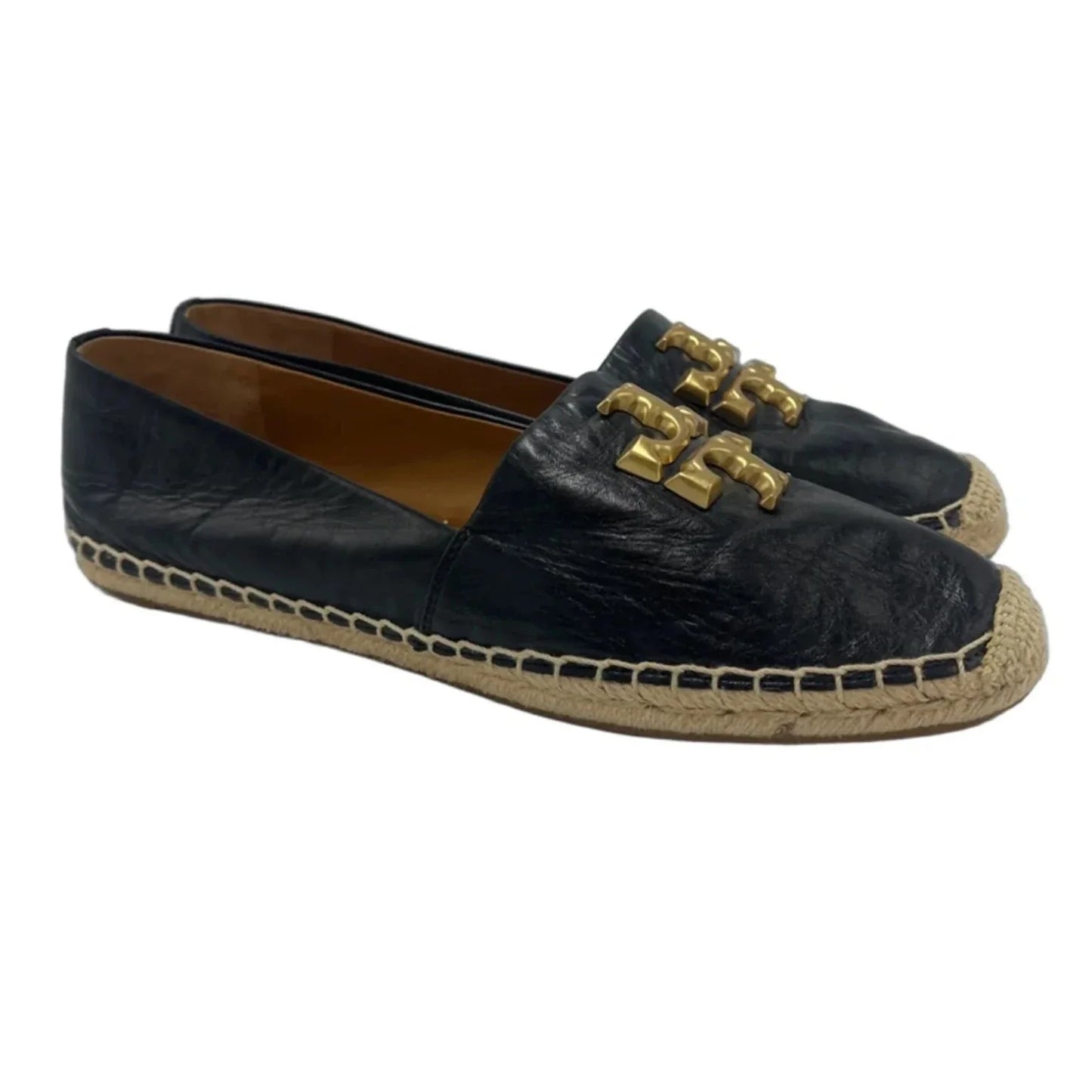 Shoes Designer By Tory Burch In Black & Gold, Size: 10.5