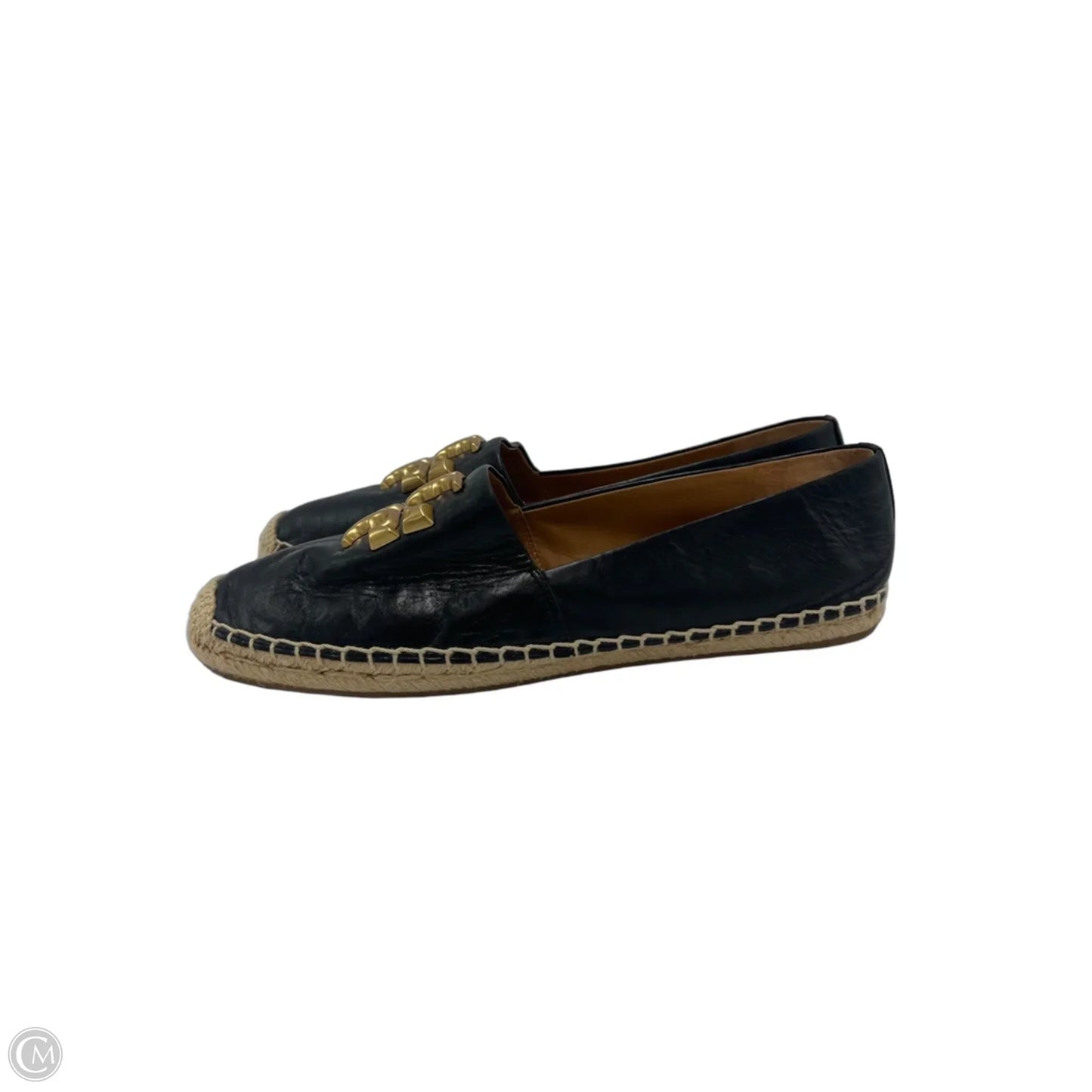 Shoes Designer By Tory Burch In Black & Gold, Size: 10.5