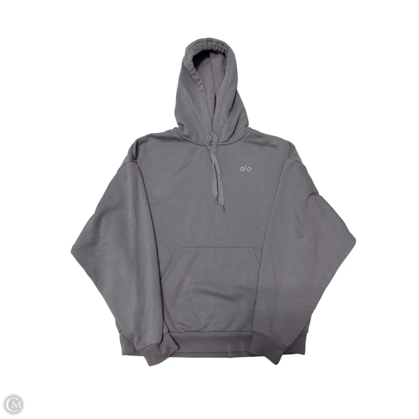 Athletic Sweatshirt Hoodie By Alo In Grey, Size: M