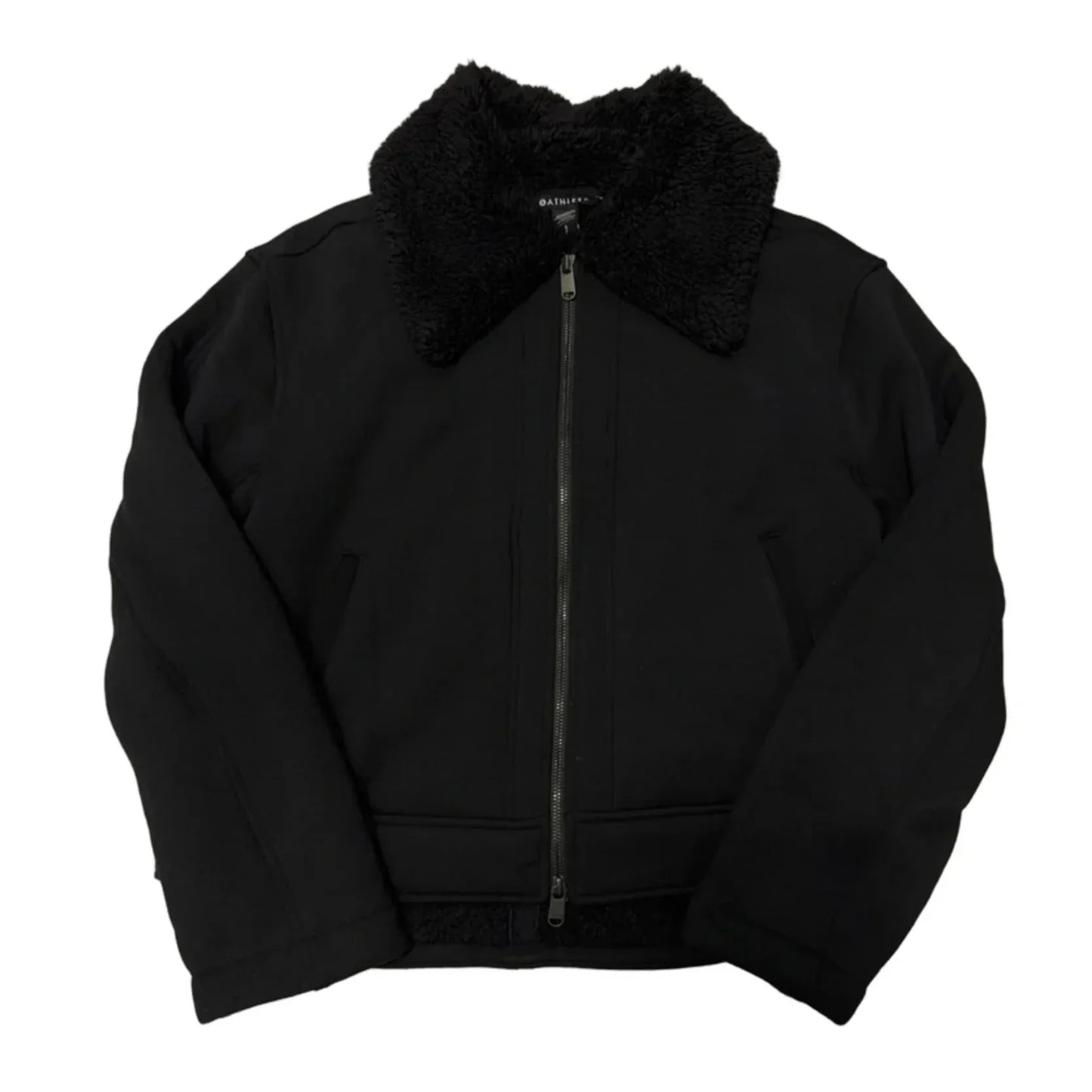 Jacket Faux Fur & Sherpa By Athleta In Black, Size: S