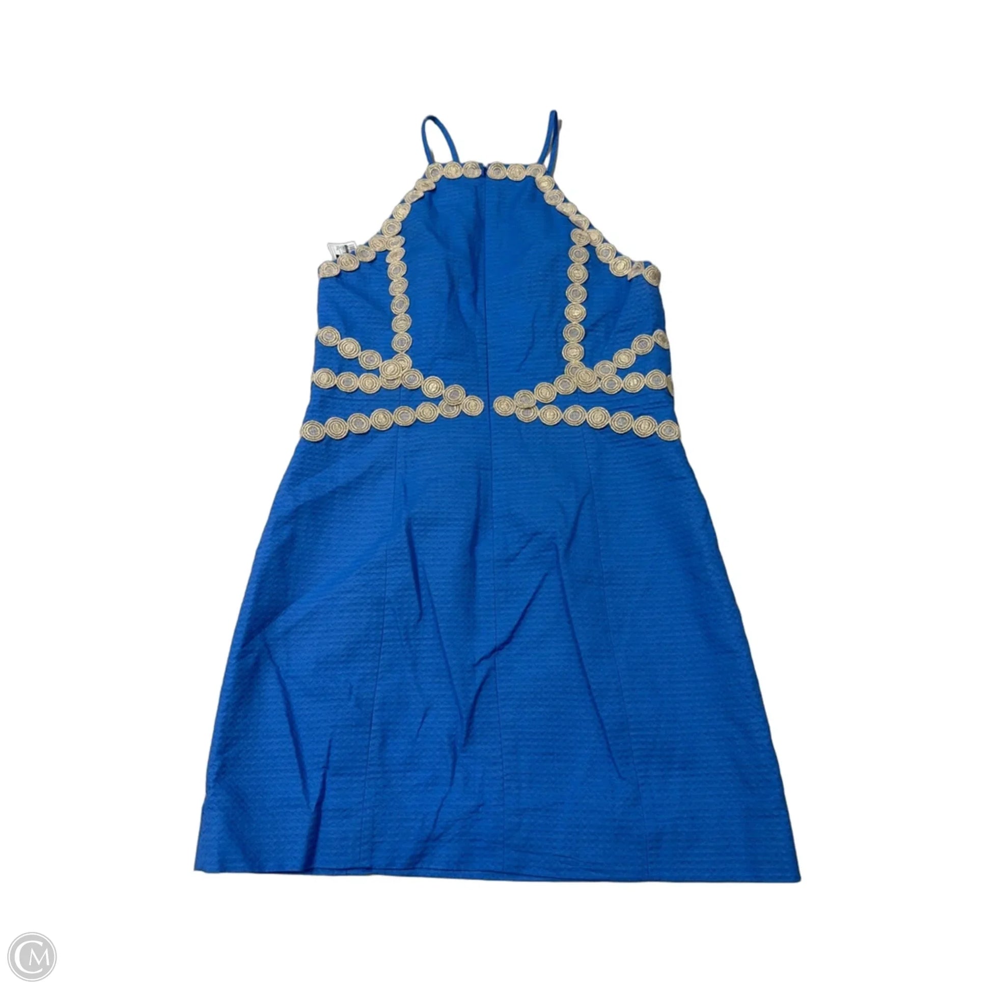 Dress Designer By Lilly Pulitzer In Blue & Gold, Size: M