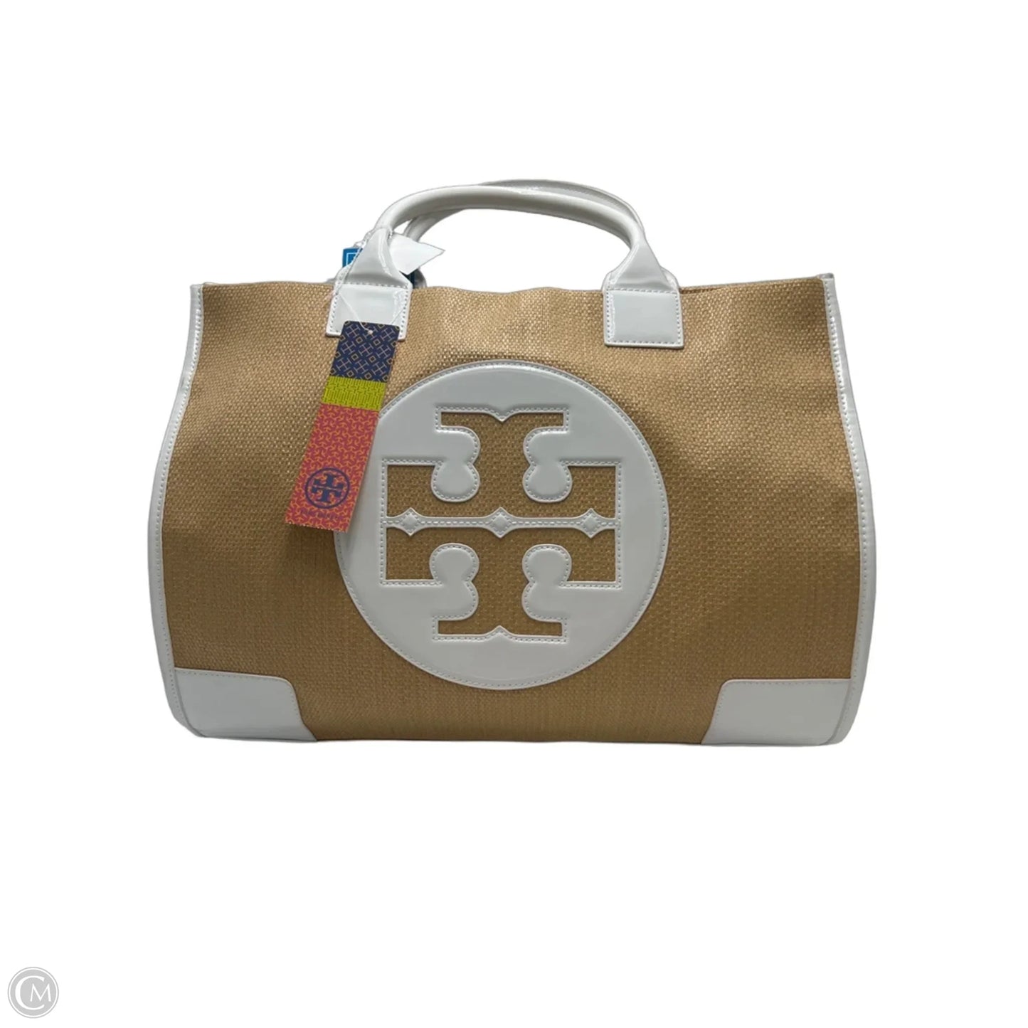 New! Tory Burch Ella Basketweave Designer Tote