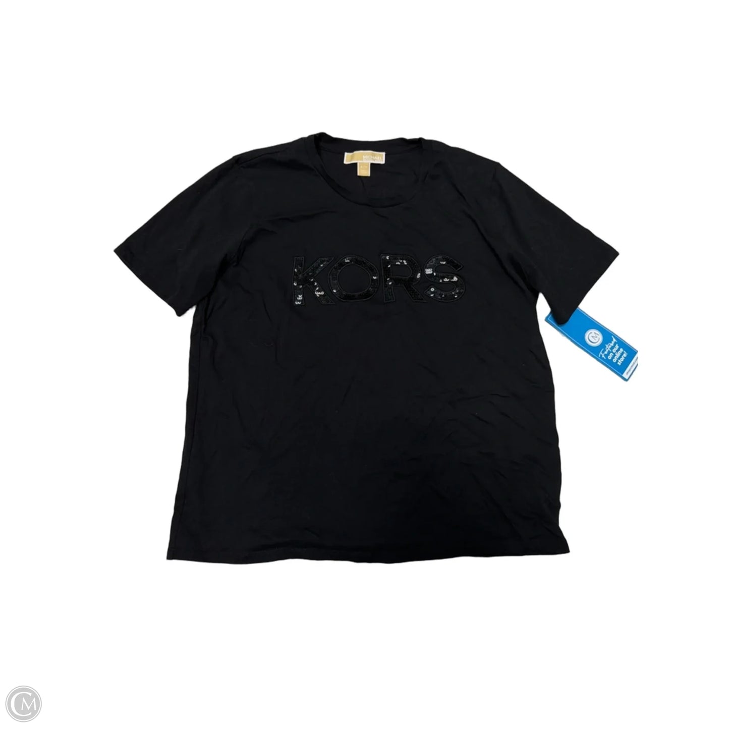 Top Short Sleeve By Michael By Michael Kors In Black, Size: Xl