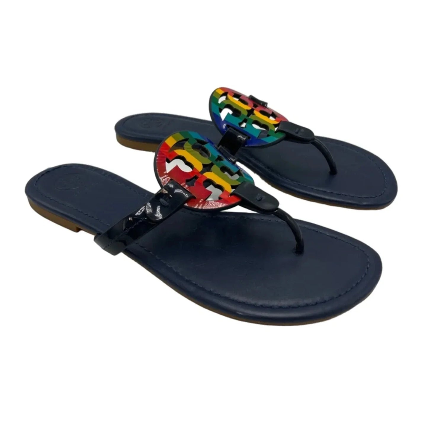 Tory Burch Miller Designer Sandals In Rainbow, Size: 8.5