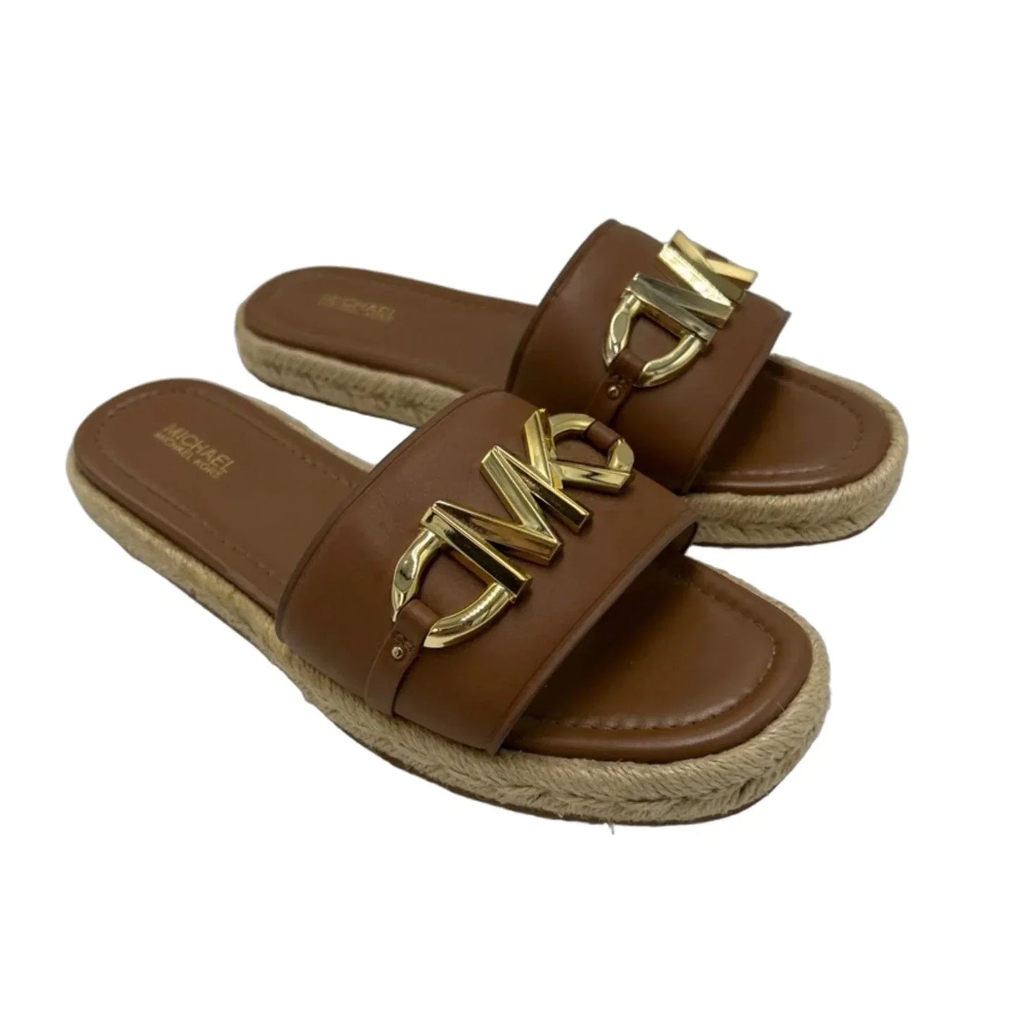 Shoes Designer By Michael Kors In Brown & Gold, Size: 8