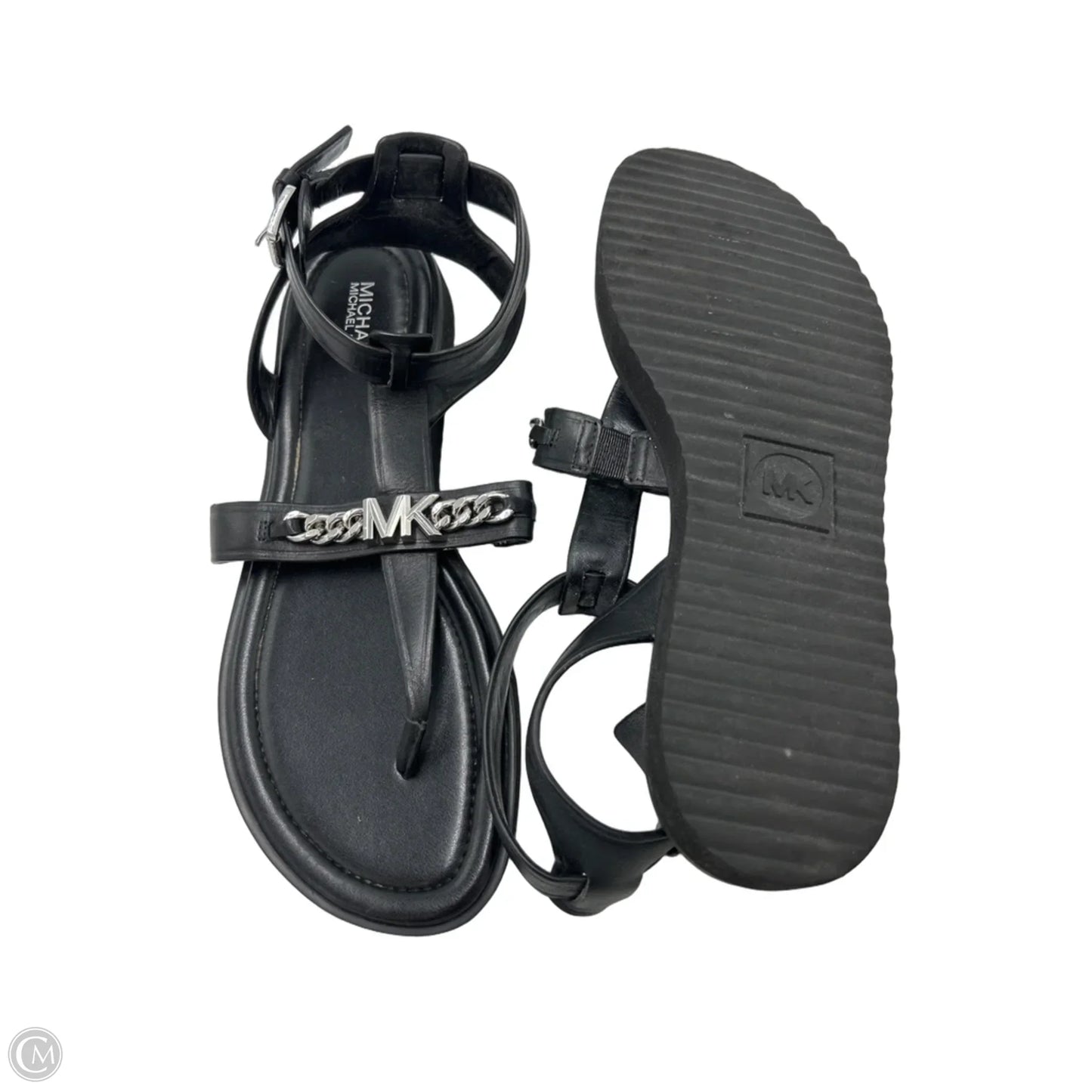 Shoes Designer By Michael Kors In Black & Silver, Size: 8