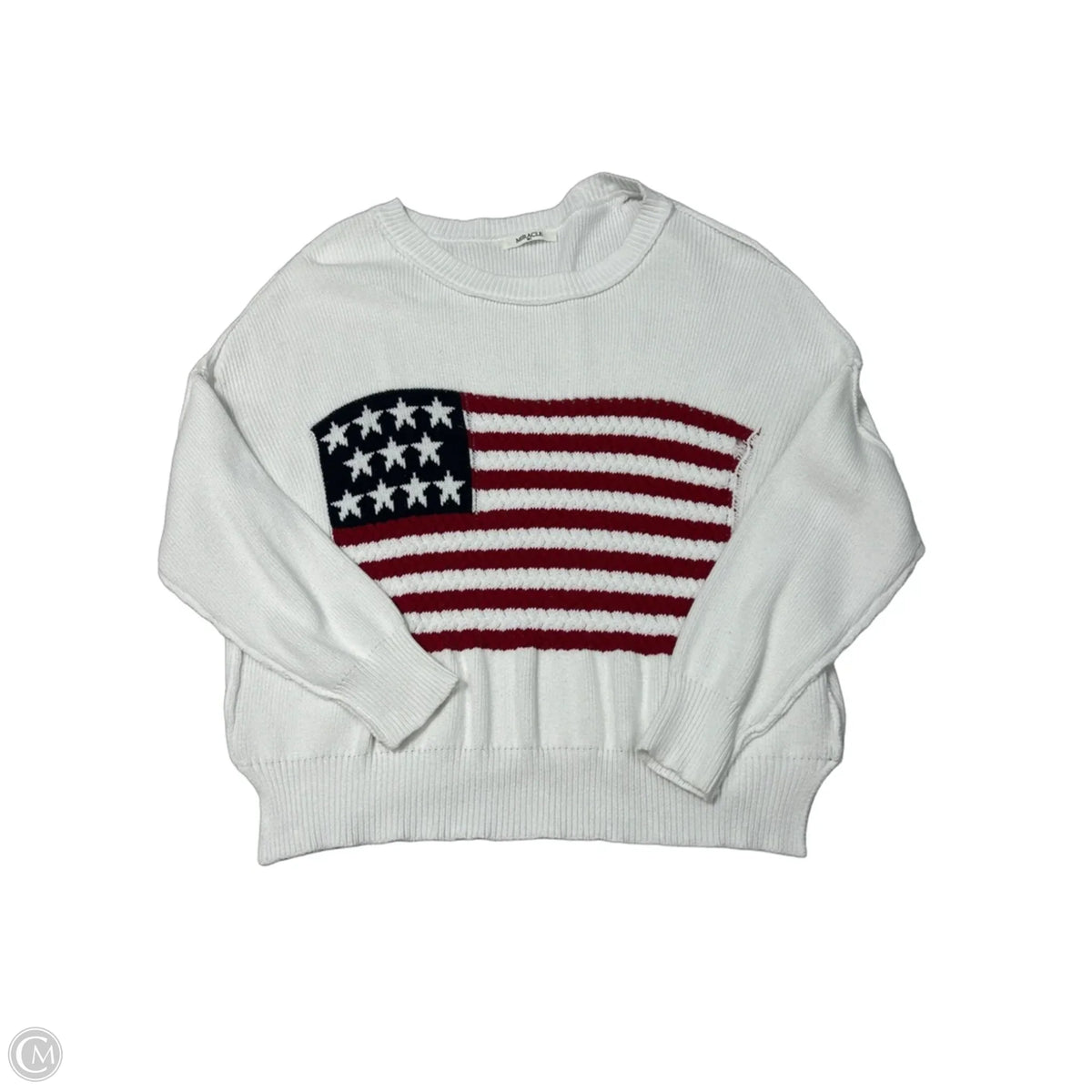 Miracle Sweater in Blue Red & White, Size M