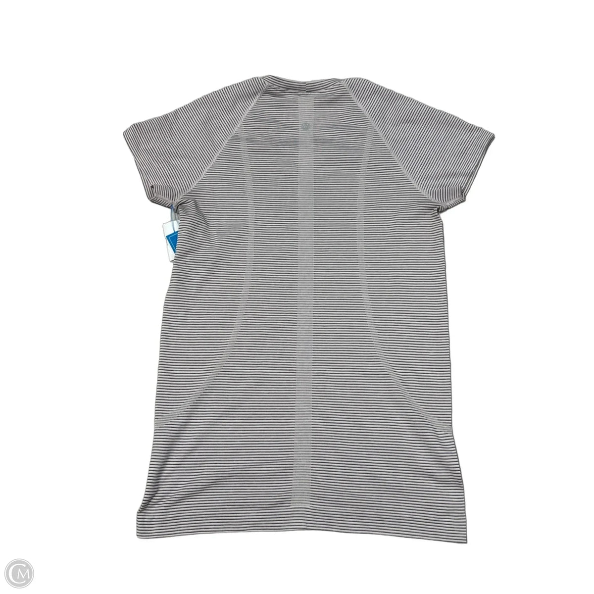 Athletic Top Short Sleeve By Lululemon In Striped Pattern, Size: M