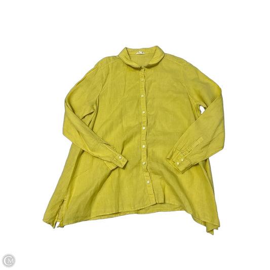 Top Long Sleeve By Eileen Fisher In Yellow, Size: L