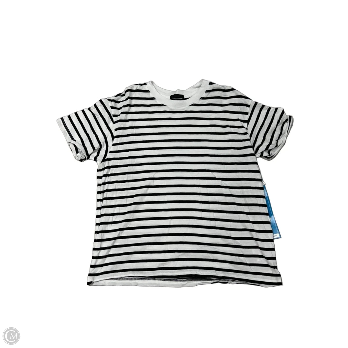 Top Short Sleeve By Atm In Striped Pattern, Size: S