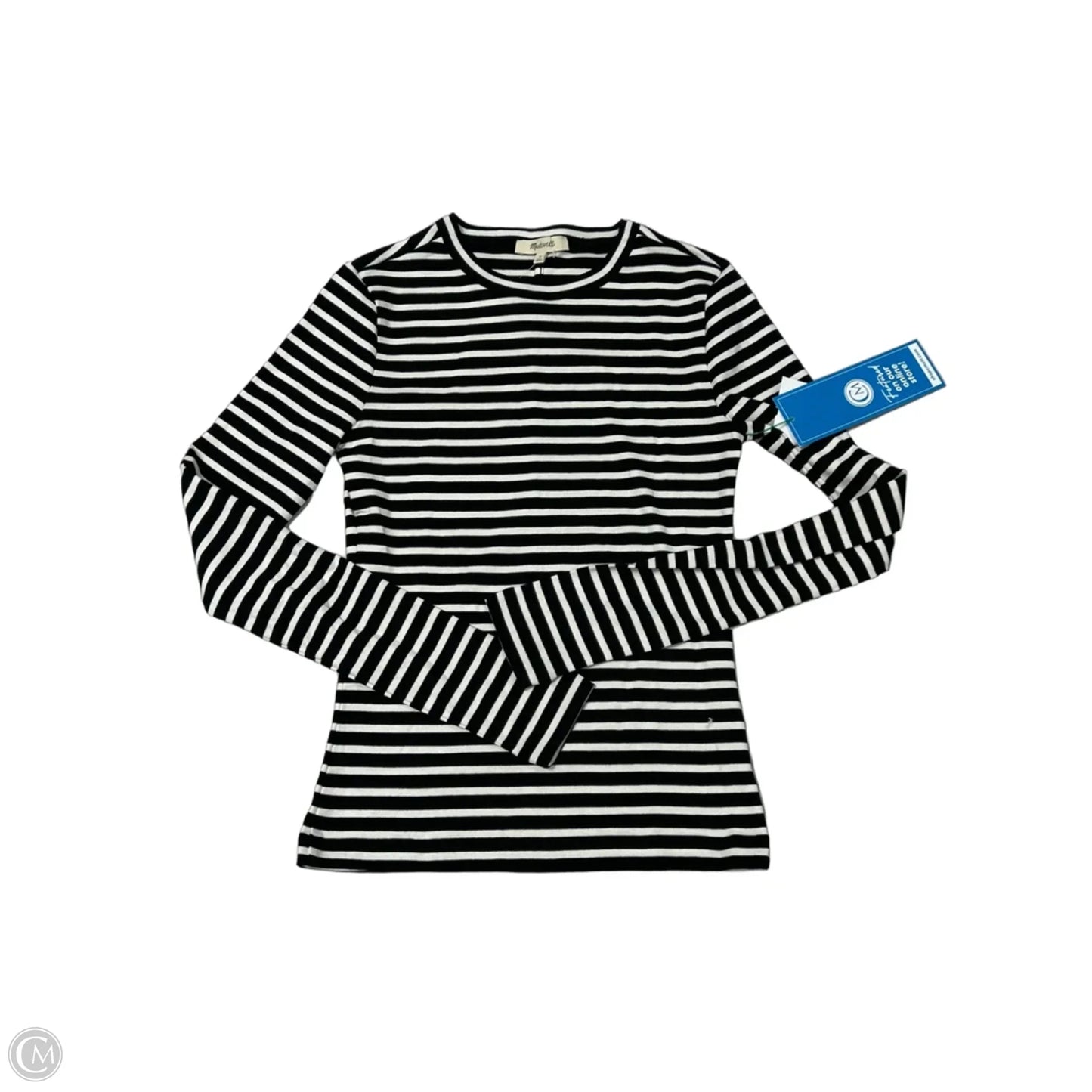 Top Long Sleeve By Madewell In Striped Pattern, Size: S