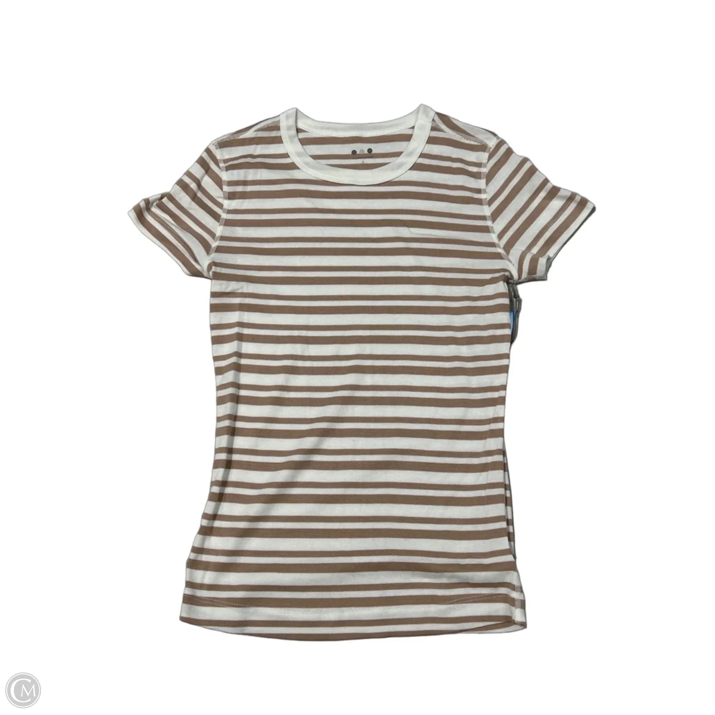 Top Short Sleeve By Three Dots In Striped Pattern, Size: S