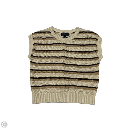 New! Sweater Short Sleeve By Banana Republic In Brown & Tan, Size: S