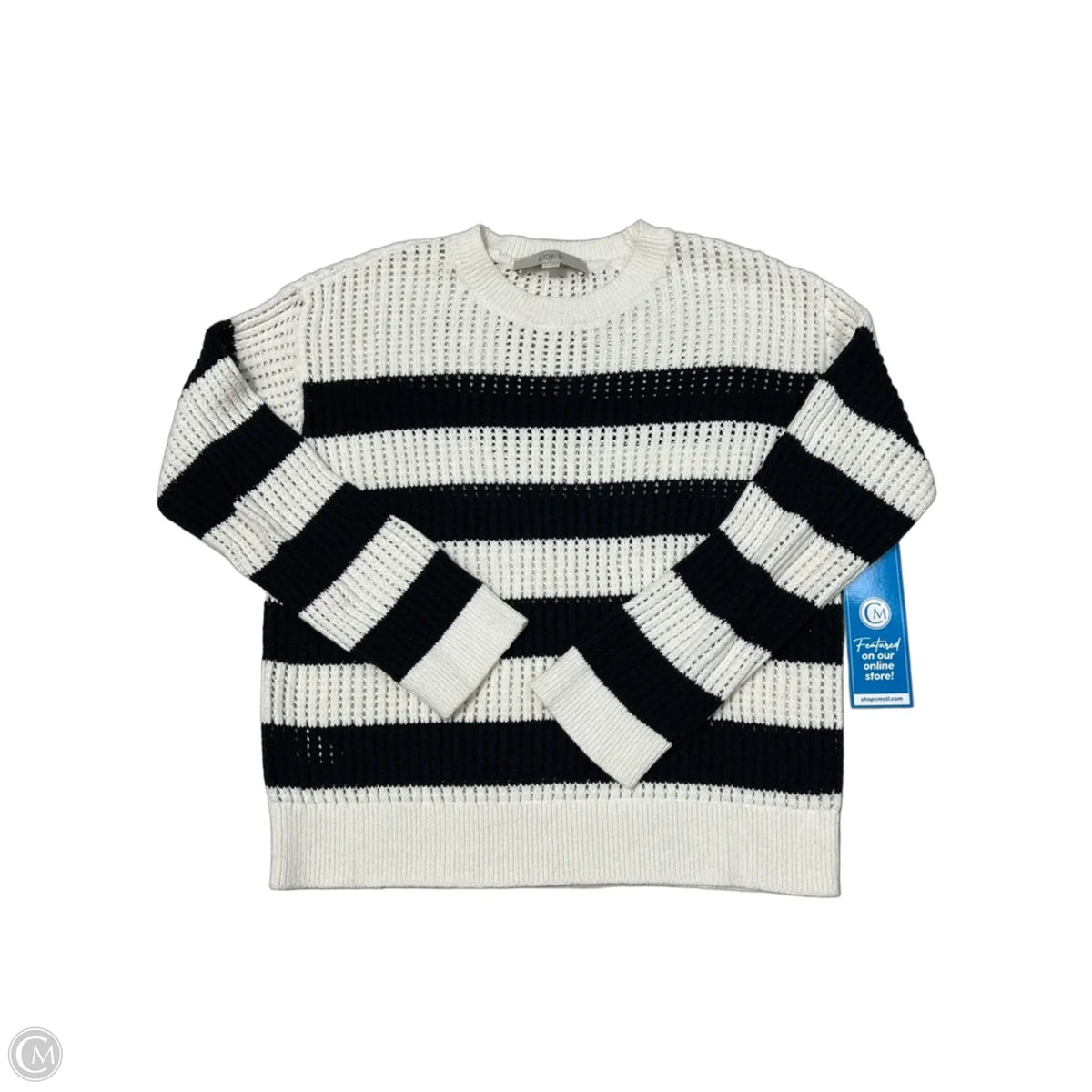 Sweater By Loft In Black & White, Size: Xs