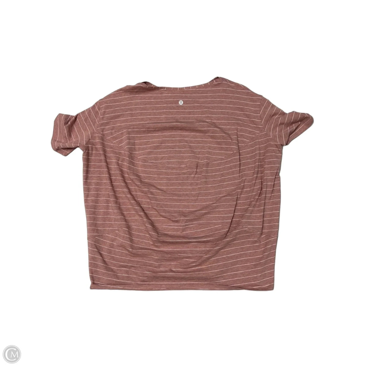 Athletic Top Short Sleeve By Lululemon In Striped Pattern, Size: M