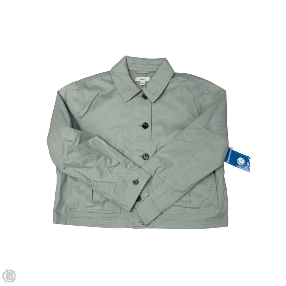 Jacket Moto By Ann Taylor In Green, Size: M