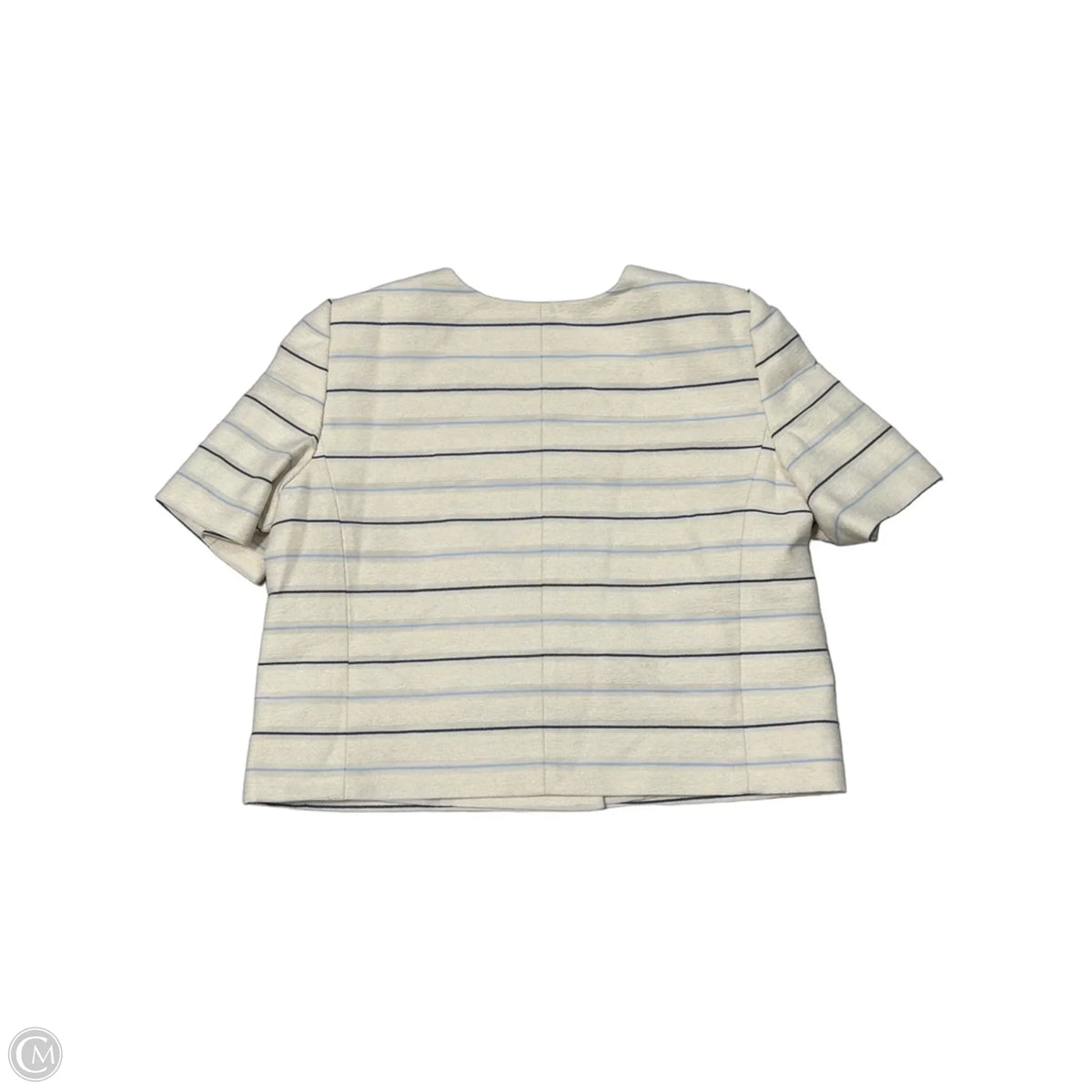 Top Short Sleeve By Ann Taylor In Striped Pattern, Size: L