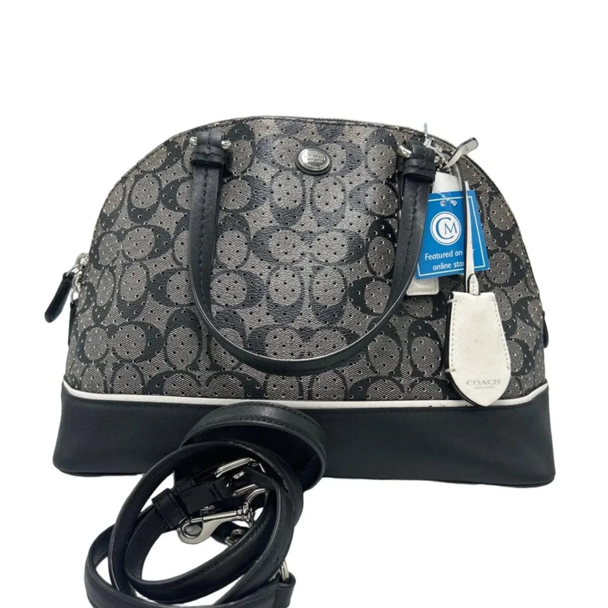 Coach Peyton Perforated Domed Cora Designer Handbag